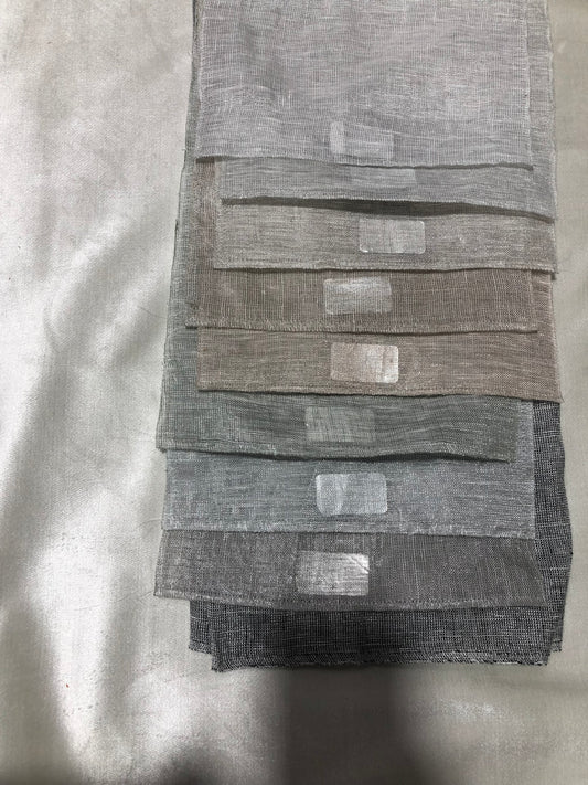 Metalico - metalic linen sheer blend from a leading NZ fabric house. shimmers and sparkles  Ring for details or sample. In stock while stocks last be in quick.